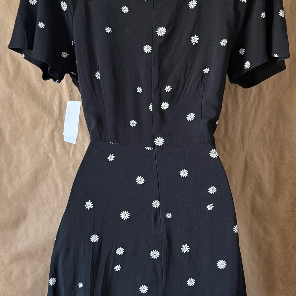 Abound XS black and white daisy flower print mini summer dress - Picture 3 of 3